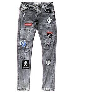Y2K men's jeans 30x28 with fun patches skinny‎